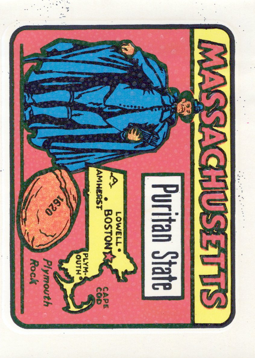 (image for) Massachusetts (2) Puritan State Blue Cape Vintage Vacation Stickers